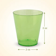 Lime Green Plastic Shot Glasses - 2 oz, 100 Pack