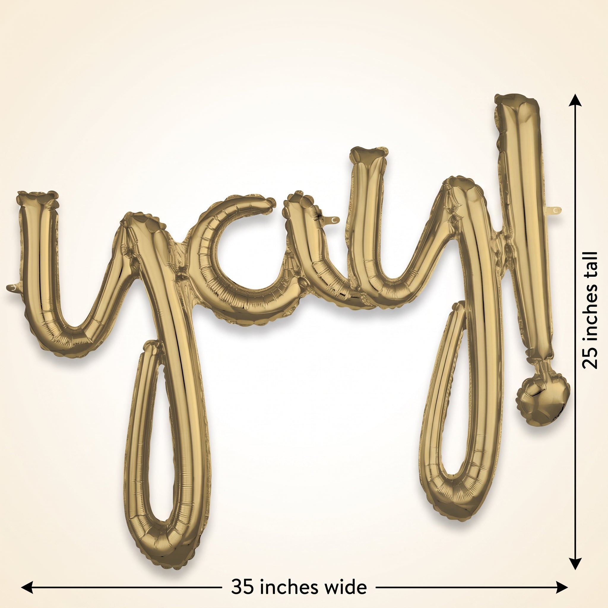 Gold "Yay" Script Foil Balloon