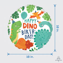 Dino-Mite Birthday Mylar Balloon - 18" Foil