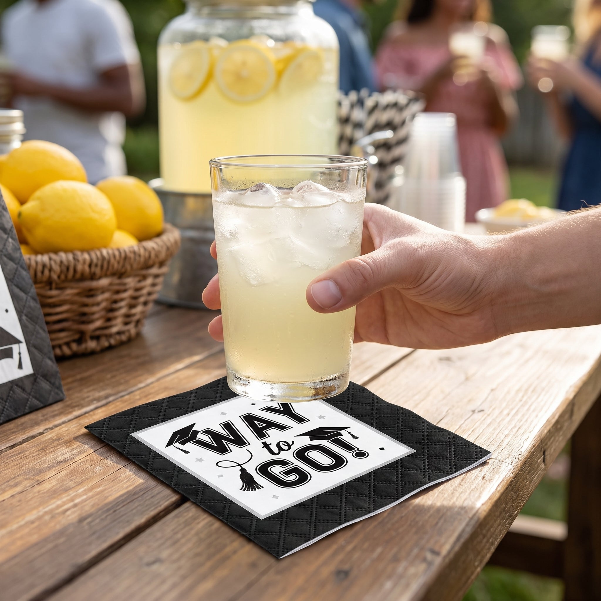 "Way to Go" Graduation Beverage Napkins, 40-Pack - 5 In. X 5 In.