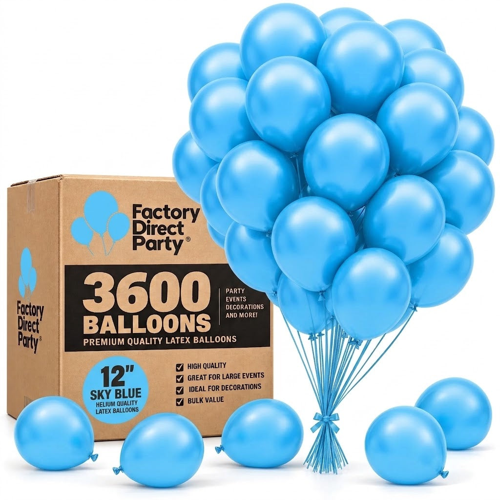 12 in. Sky Blue Balloons | Case of 3600