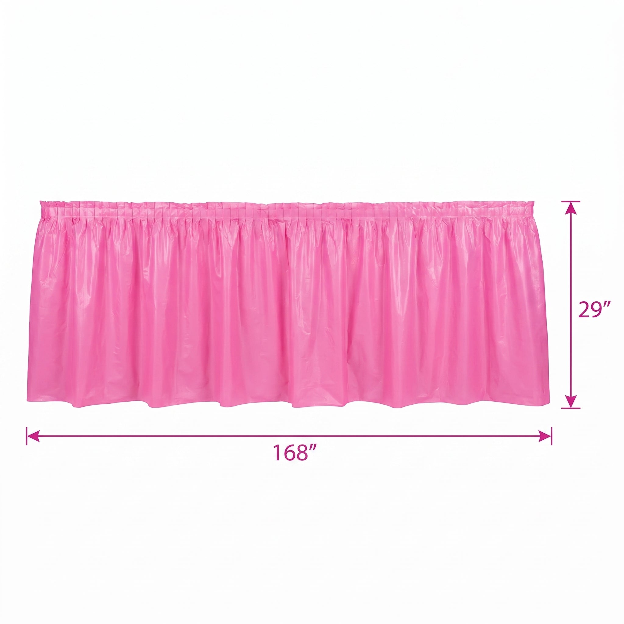 Bright Pink Plastic Table Skirt - 168" x 29"