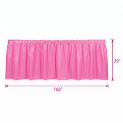 Bright Pink Plastic Table Skirt - 168" x 29"