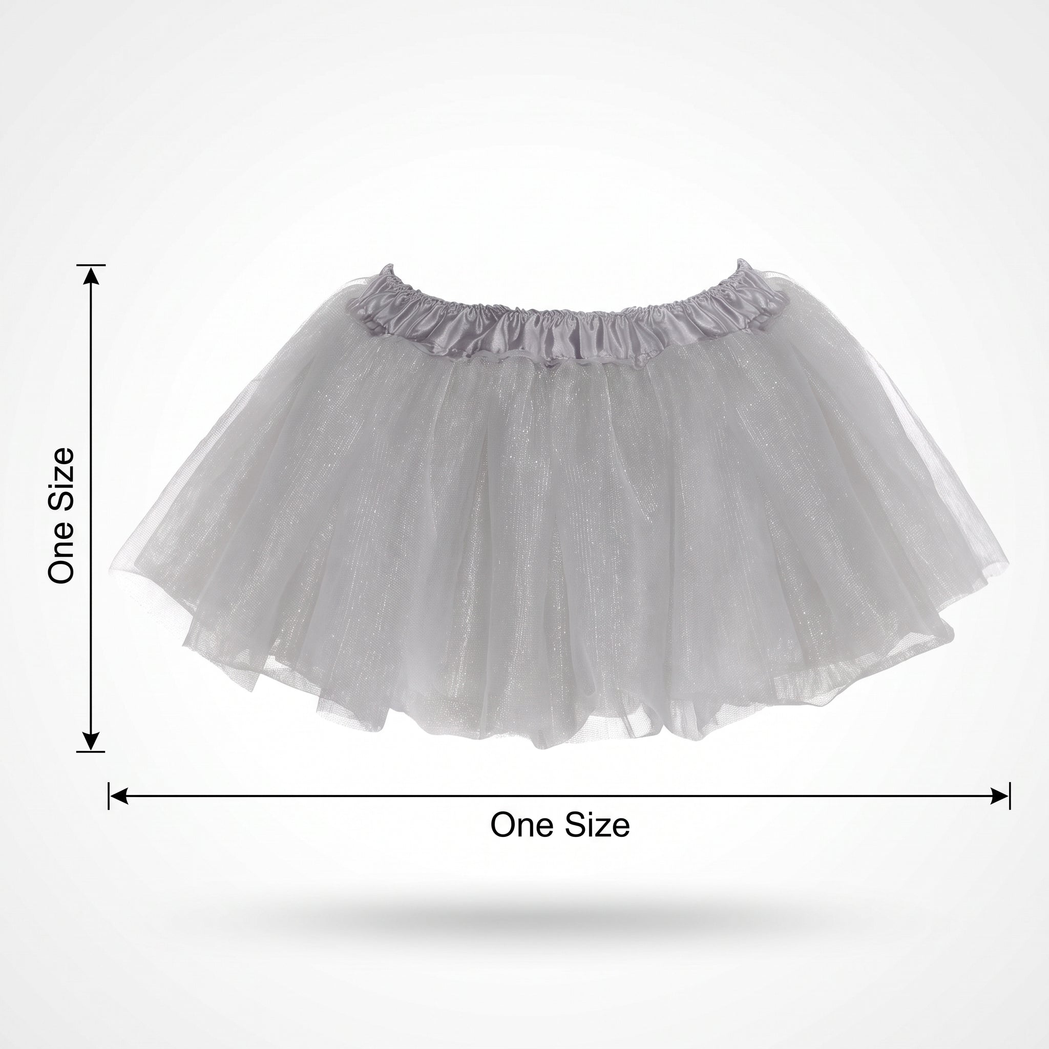 Kids' Silver Tutu Skirt - Shimmering Tulle Costume Accessory