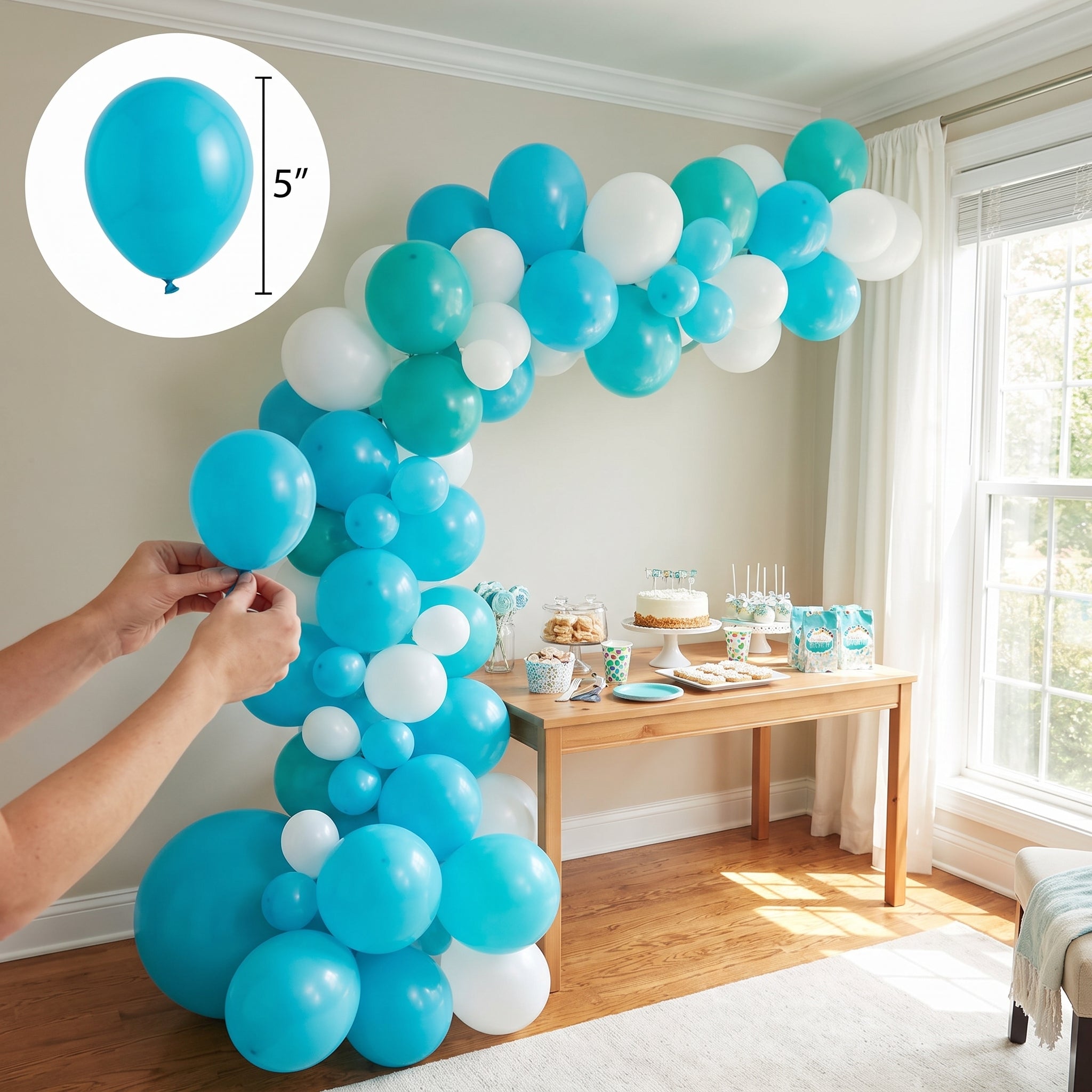 Caribbean Blue Mini Latex Balloons - 5 In. | 50 Pack