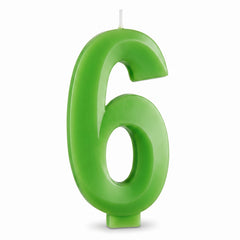 Festive Green Number 6 Birthday Candle, 5.25-Inch