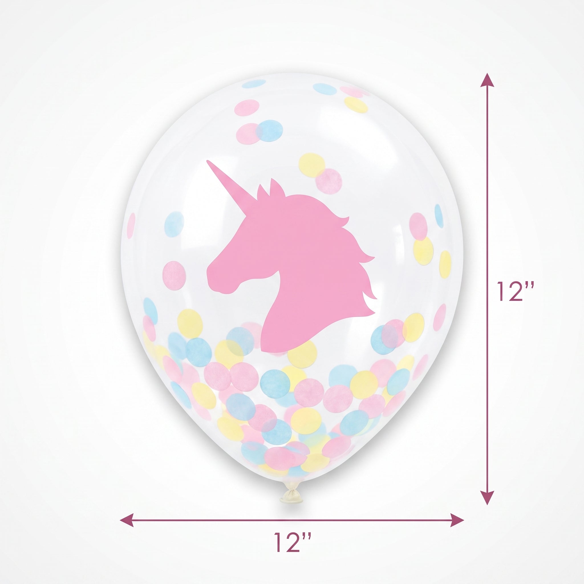 Enchanted Unicorn Confetti Latex Balloons, 12-Inch, 6-Pack
