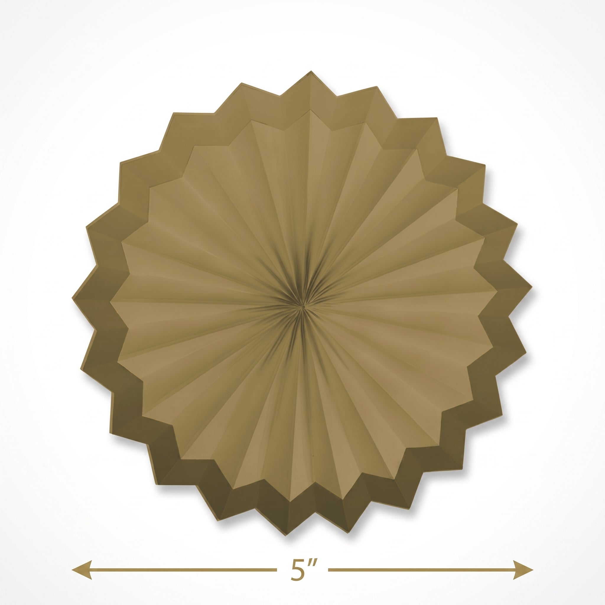 Elegant Gold Paper Parasol Fan Decoration - 5 Pack