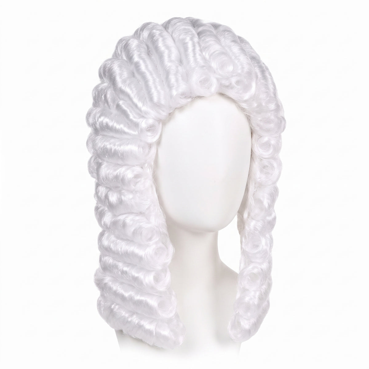 Judge Costume Wig - Traditional White Curls