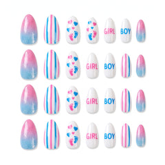 Gender Reveal Baby Shower Faux Nail Set