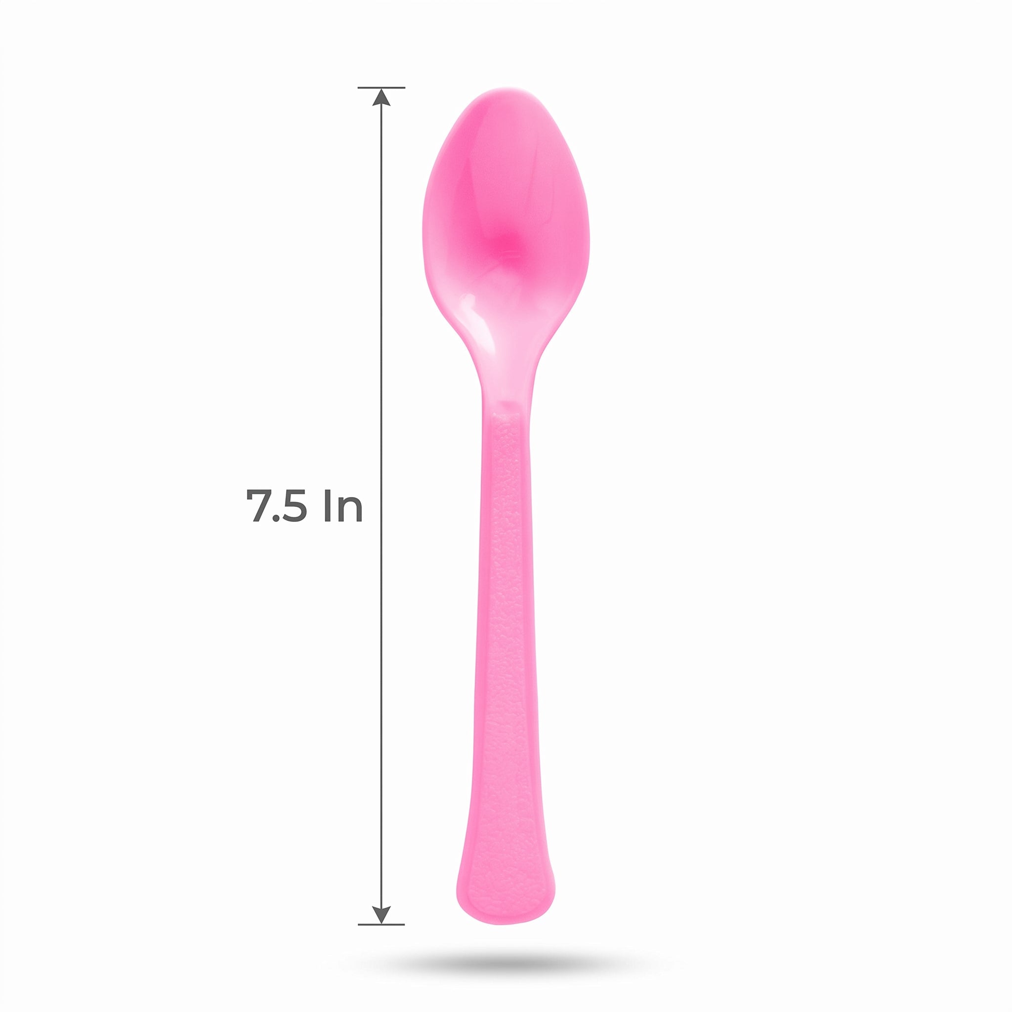 Bright Pink Plastic Spoon - 7.5 in.