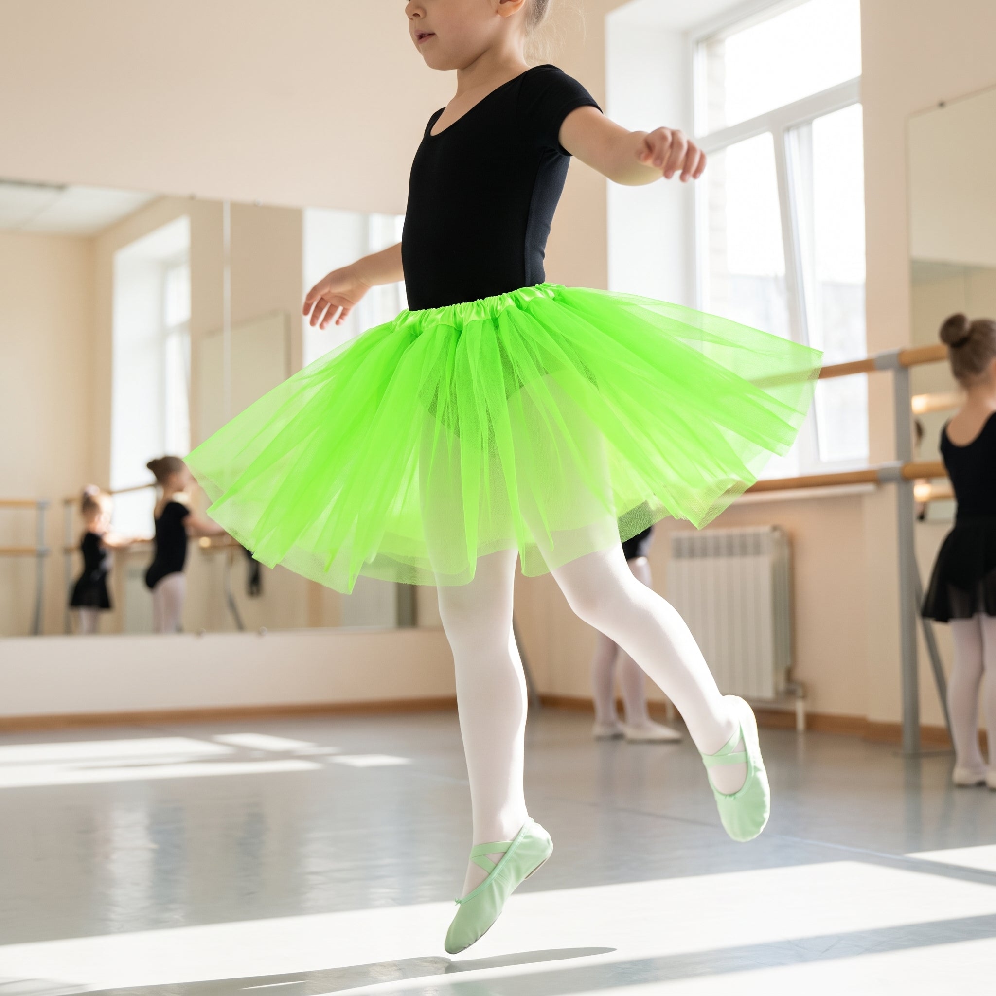 Kids' Kiwi Neon Tutu Skirt - Shimmering Tulle Costume Accessory
