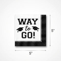 True to Your School Silver Graduation Beverage Napkins, 40-Pack - 5 In. X 5 In.