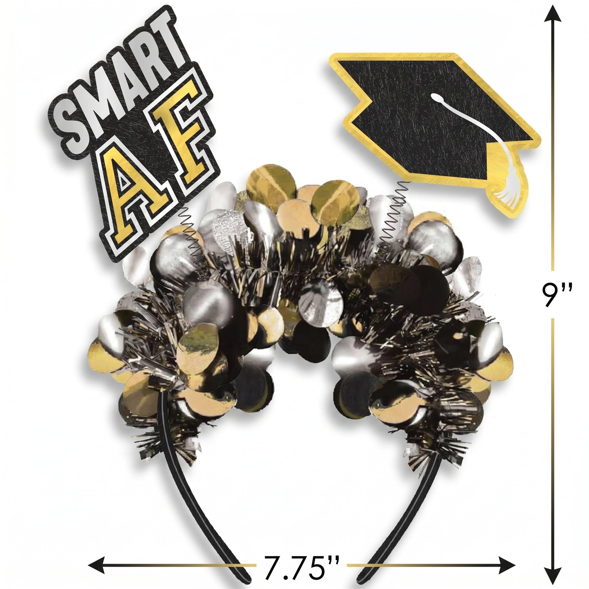 Graduation "Smart AF" Headband with Cap Design