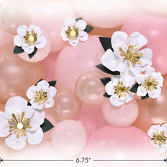 White Flower Accent Balloon Decor Kit - 12 Pack