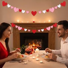 Valentine's Day Heart Garland Decoration, 12-ft