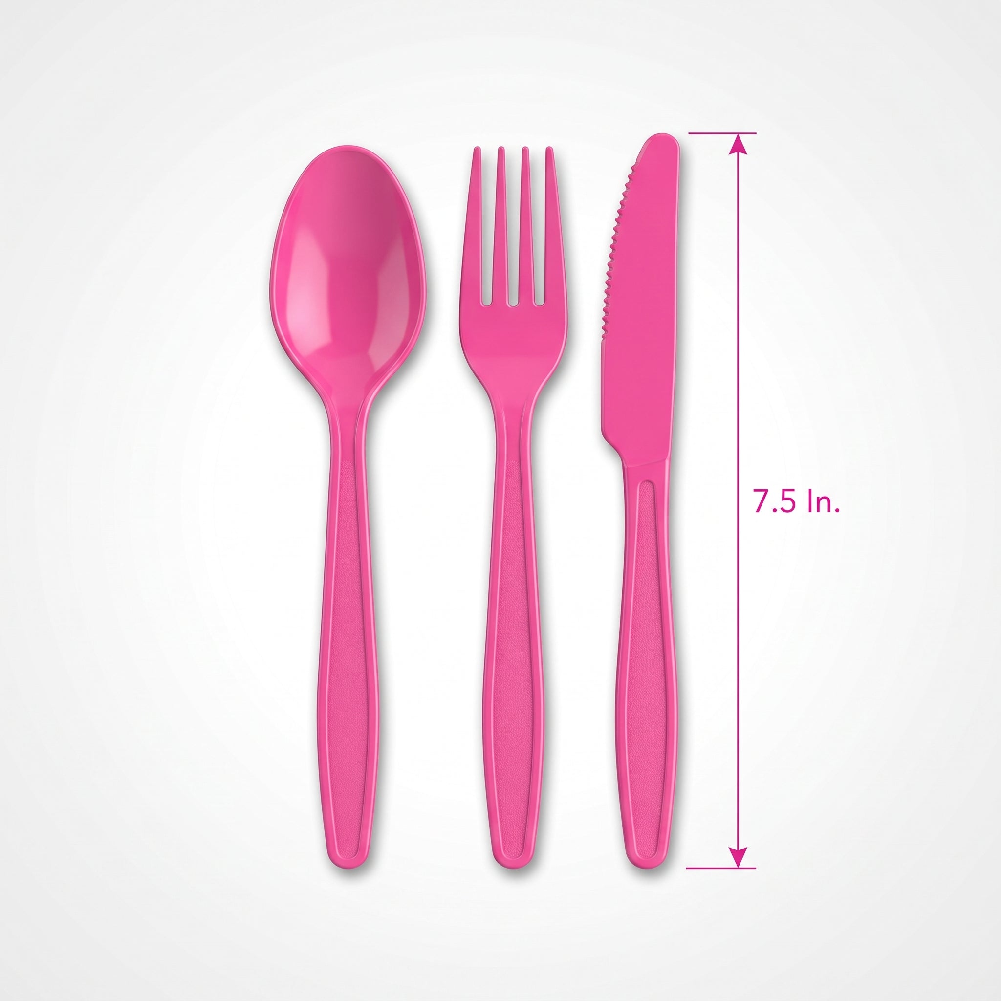 Bright Pink Plastic Cutlery Set - 7.5 in. - 64 Count