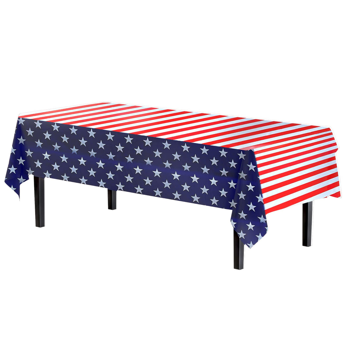 Patriotic Plastic Table Covers | 12 Pack