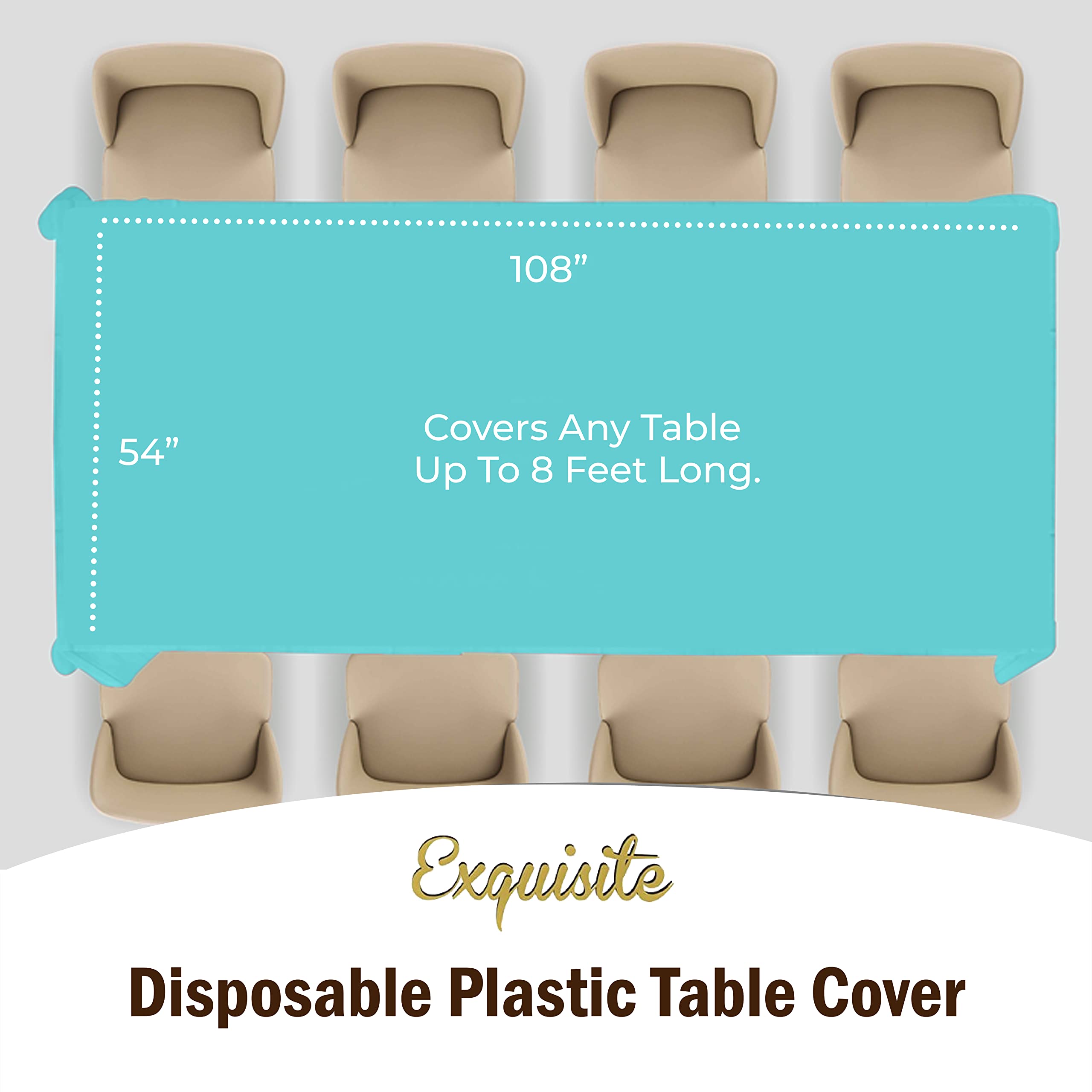 Aqua Blue Table Covers | 6 Pack