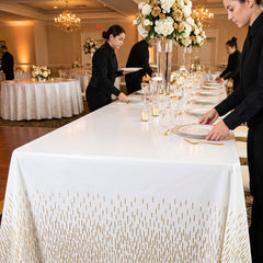 Elegant Gold Motif Plastic Table Cover - 54" x 102"
