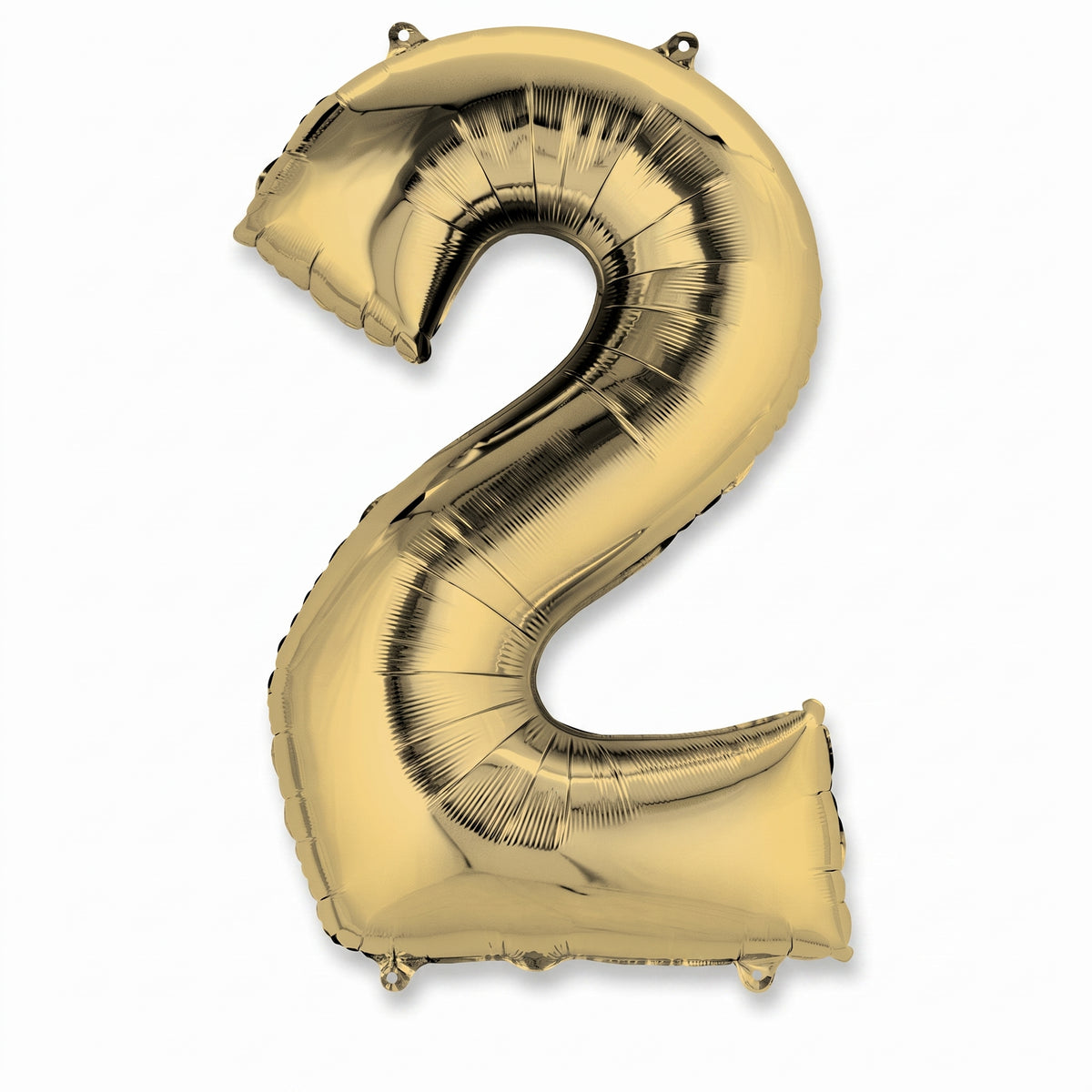 Gold Number 2 Foil Balloon - Metallic Super Shape
