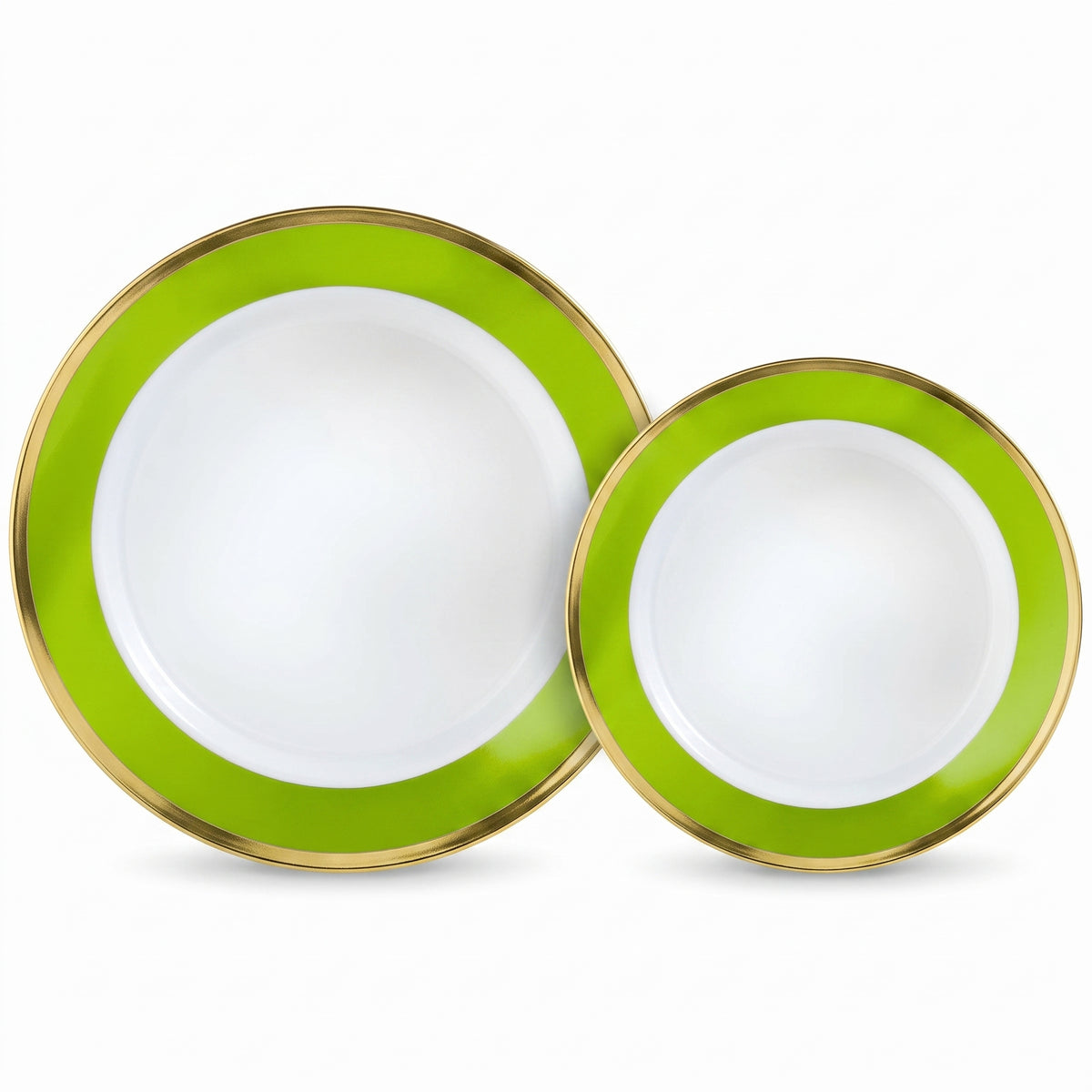 Kiwi Green Bordered Plastic Premium Plates