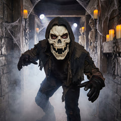 Half Skull Creature Mask - Terrifying Halloween Accessory