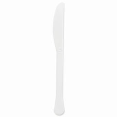 Frosty White Plastic Knives - Solid Color Cutlery - 7.5 in.