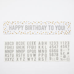 Customizable Gold & Silver Confetti Dot Banner
