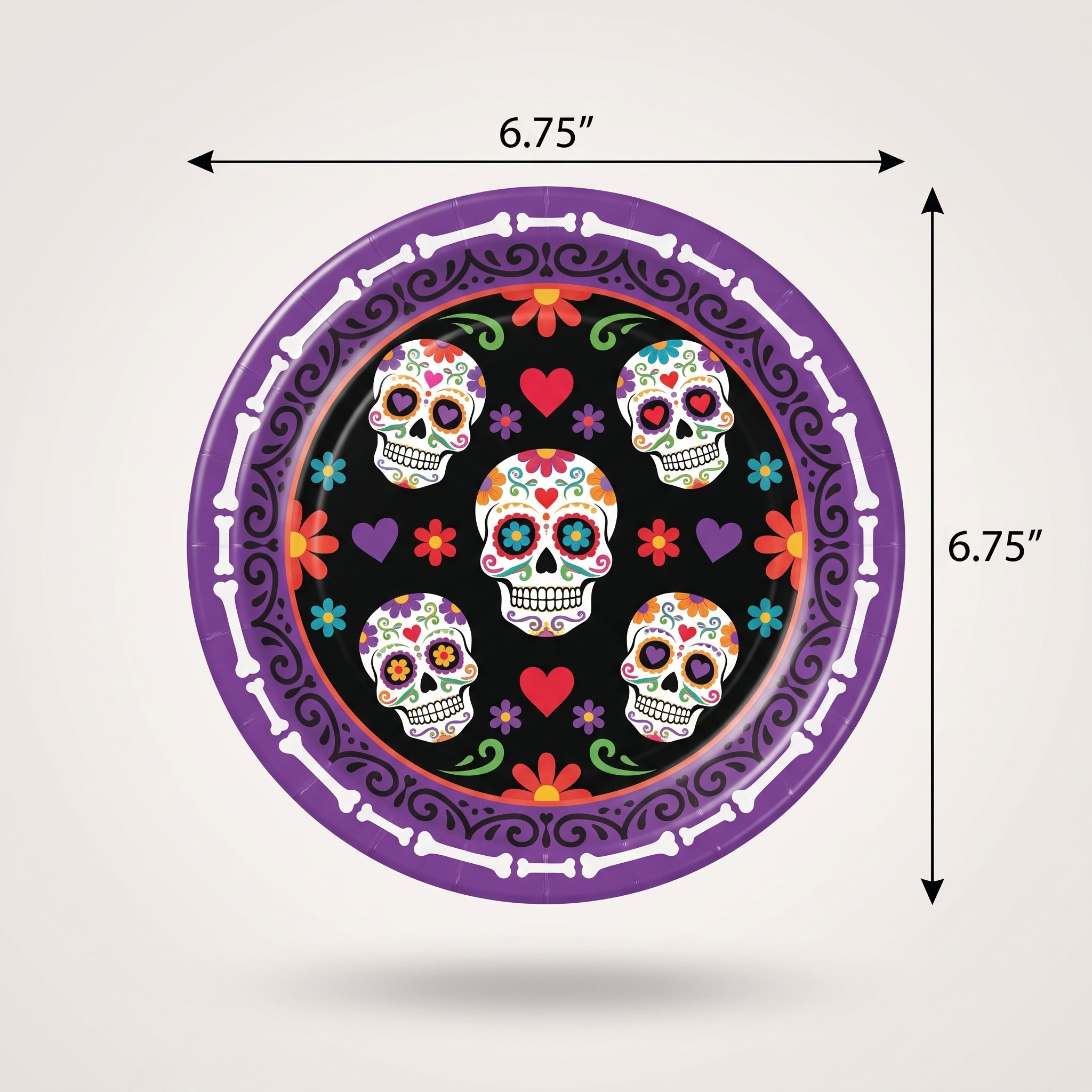 Sugar Skull Soiree Halloween Paper Plates - 6.75"