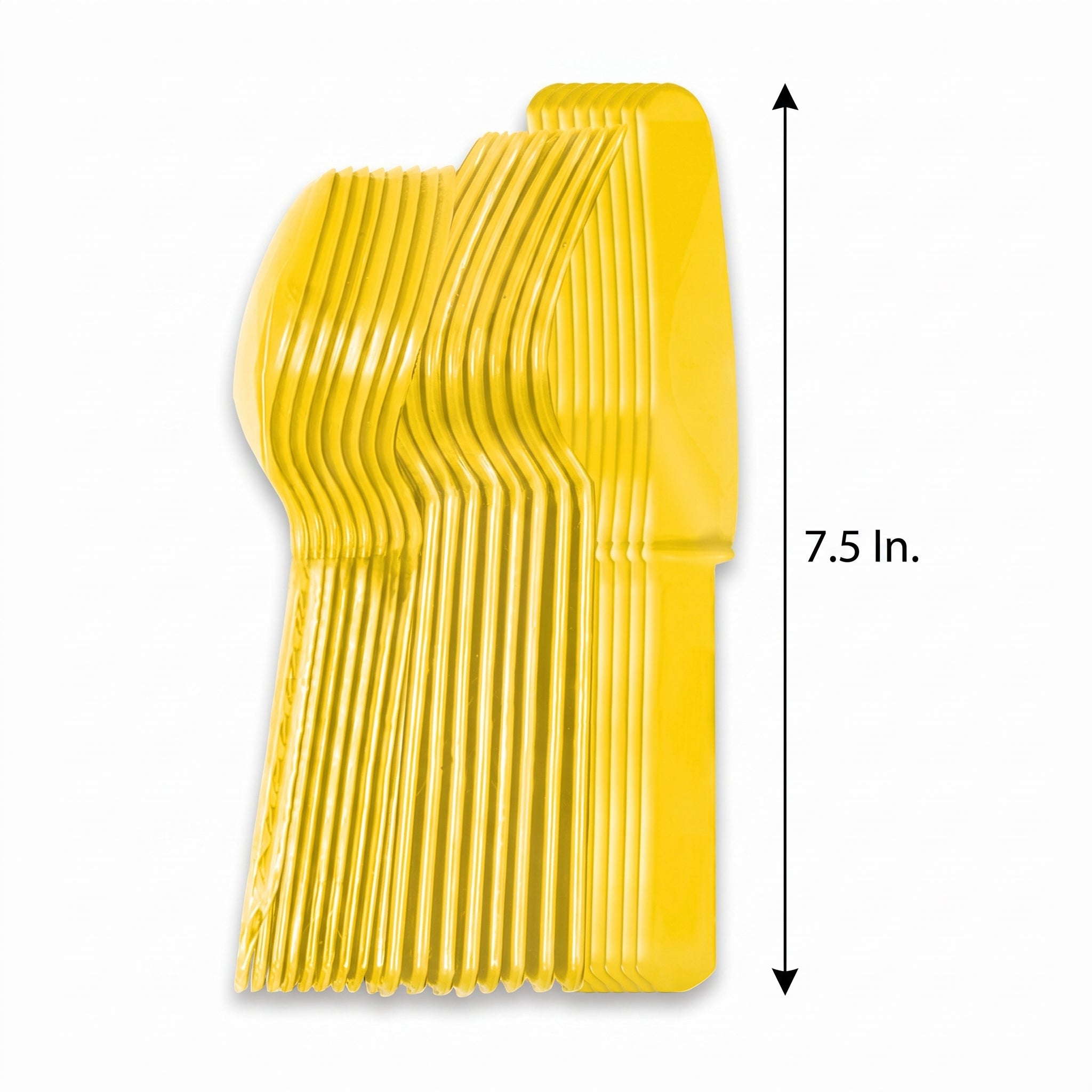Sunny Yellow Assorted Plastic Cutlery Set - 24 Pieces - 7.5 in.