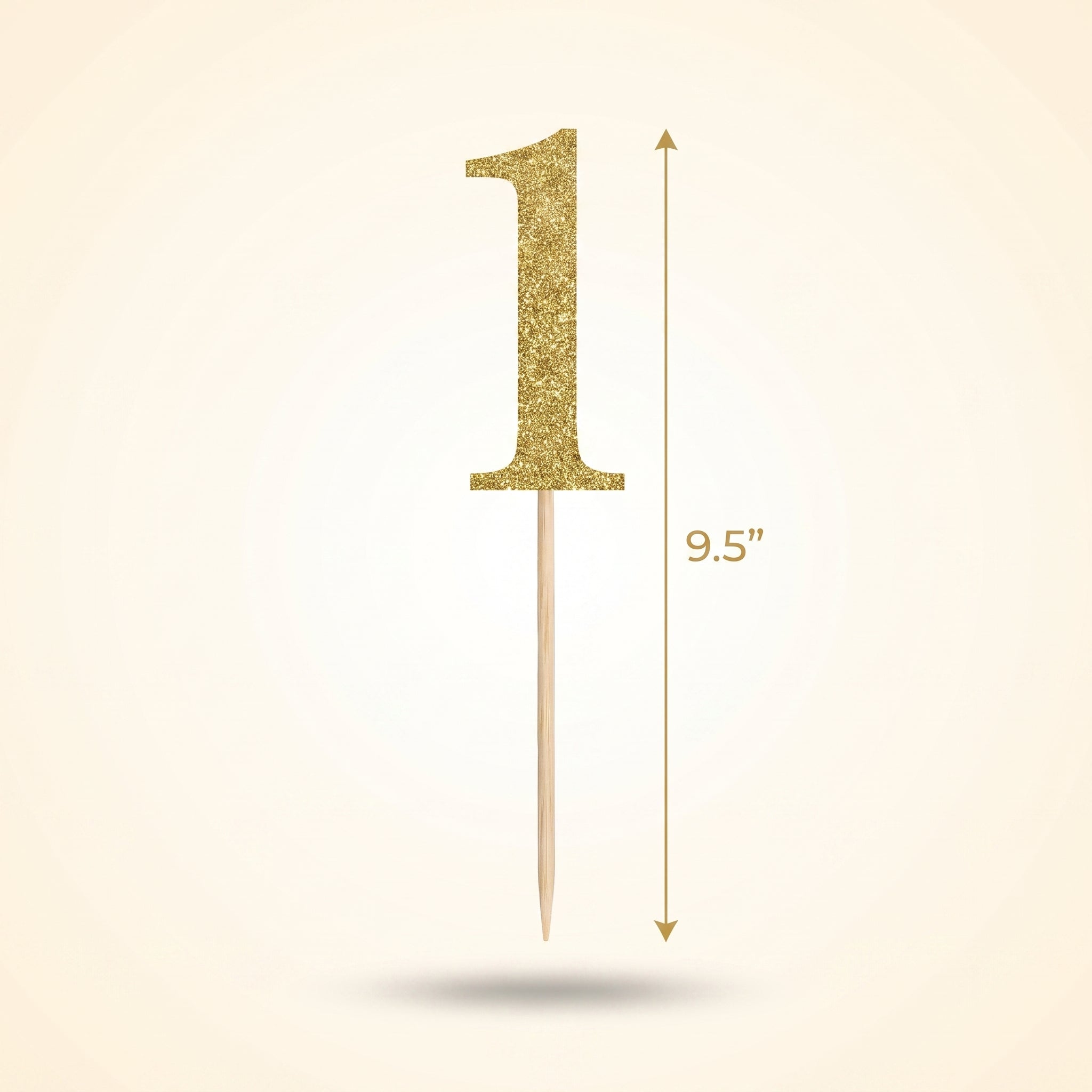 Glitter Gold Number 1 Picks - 7.5-Inch, 4-Pack