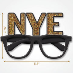 Gold Glitter "NYE" Glasses - Festive Eyewear for New Year's Eve