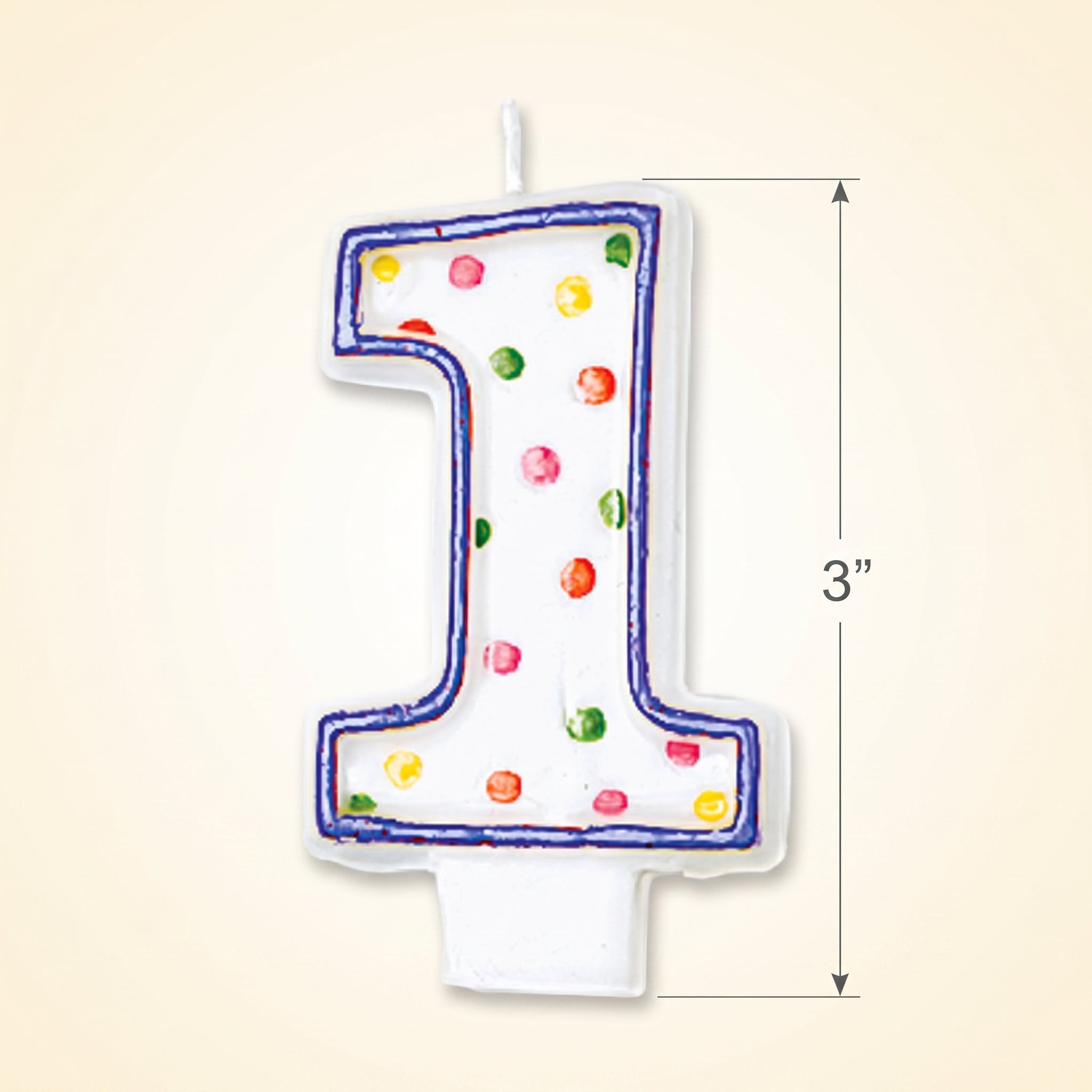 Polka Dot Number 1 Birthday Candle - Colorful Celebration Accessory