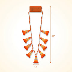 Over-the-Hill Light-Up Construction Cone Necklace