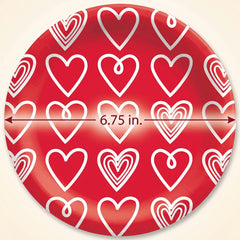 Romantic Red Heart Paper Plates - 6.75"