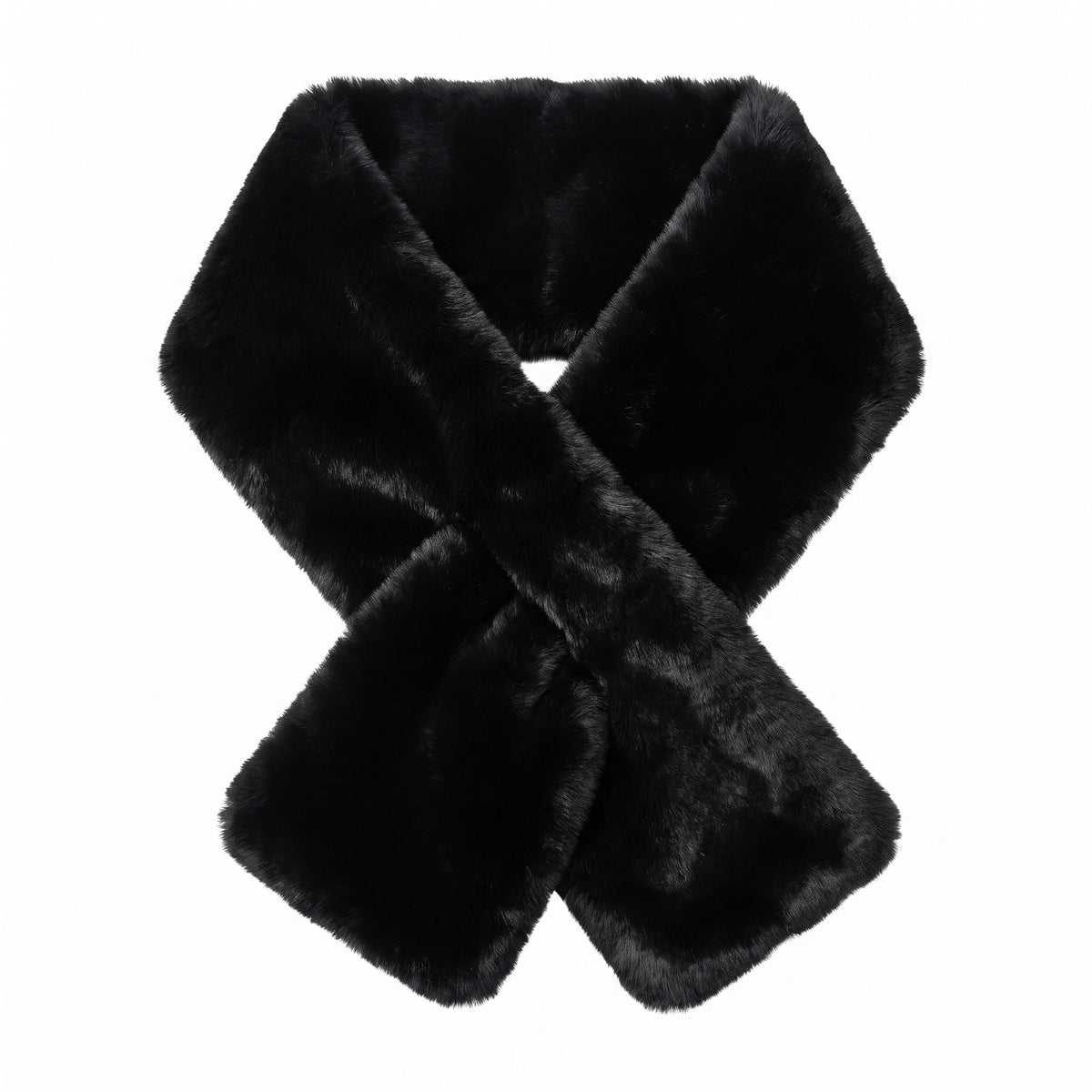 Elegant Black Faux Fur Stole Halloween Costume Accessory
