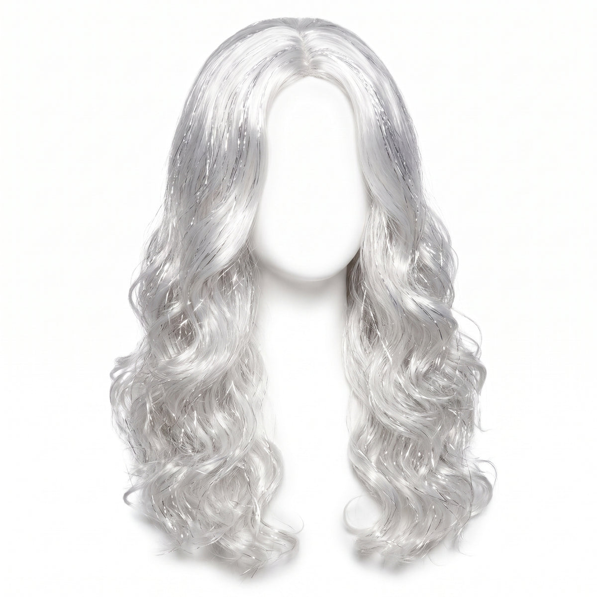 Long Glamorous Silver Wig - One Size