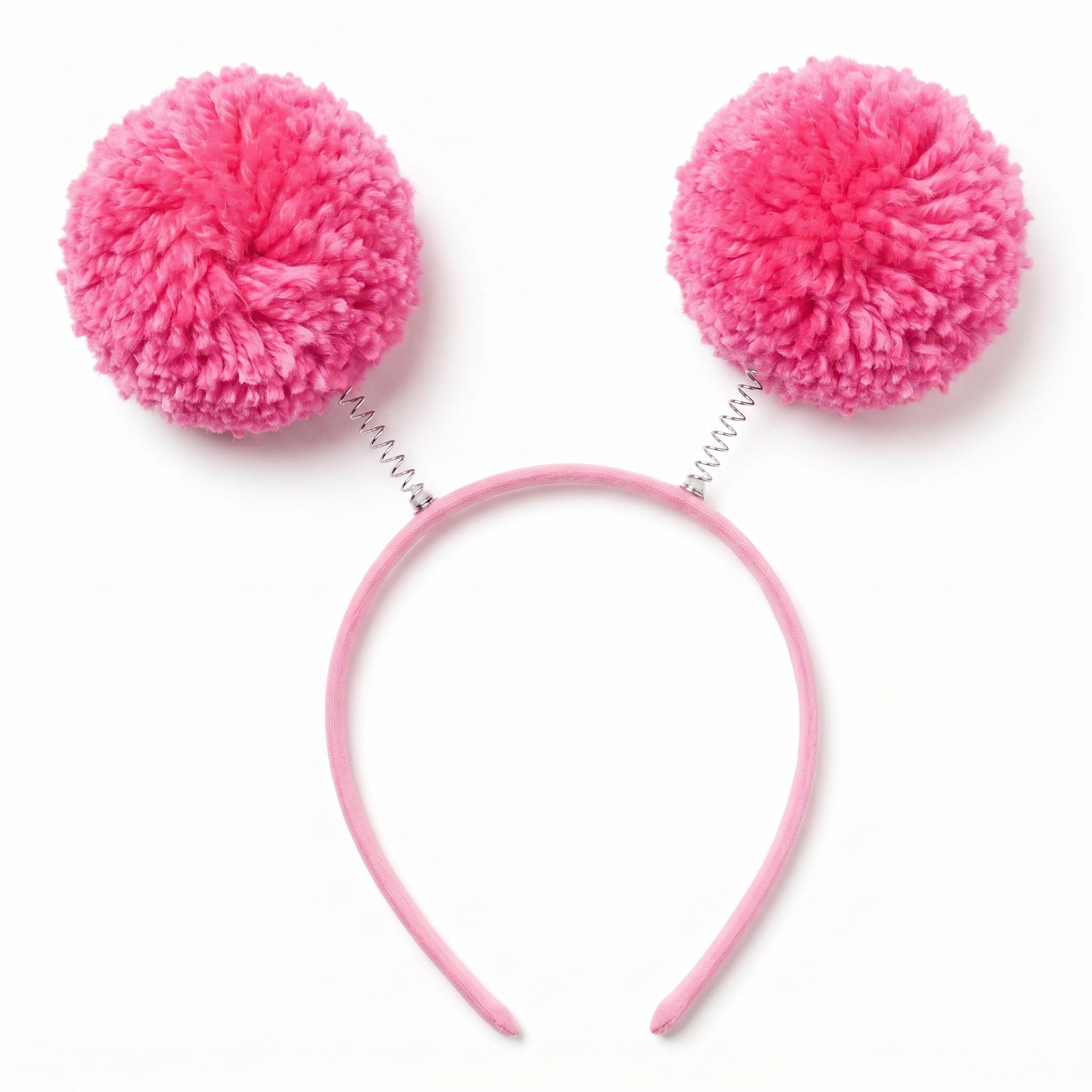 Bright Pink Pom Pom Headbopper Headband