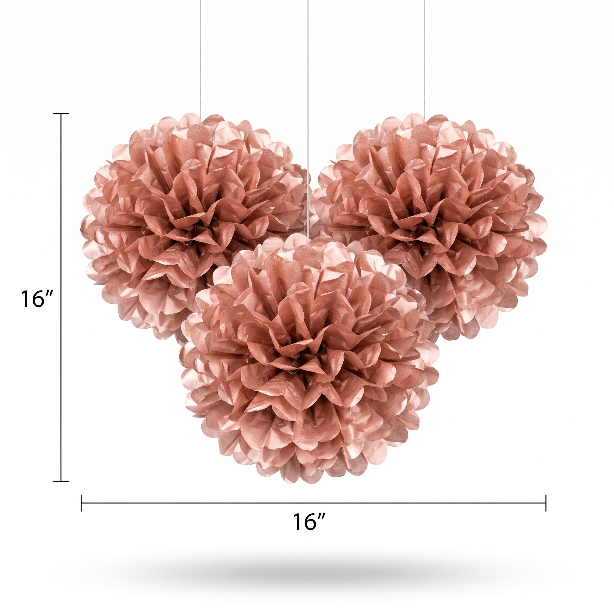 Rose Gold Fluffy Paper Decorations