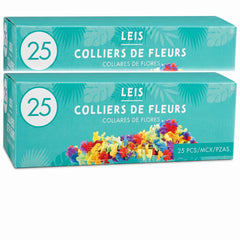 Rainbow Flower Leis Box Set - 25 Pack