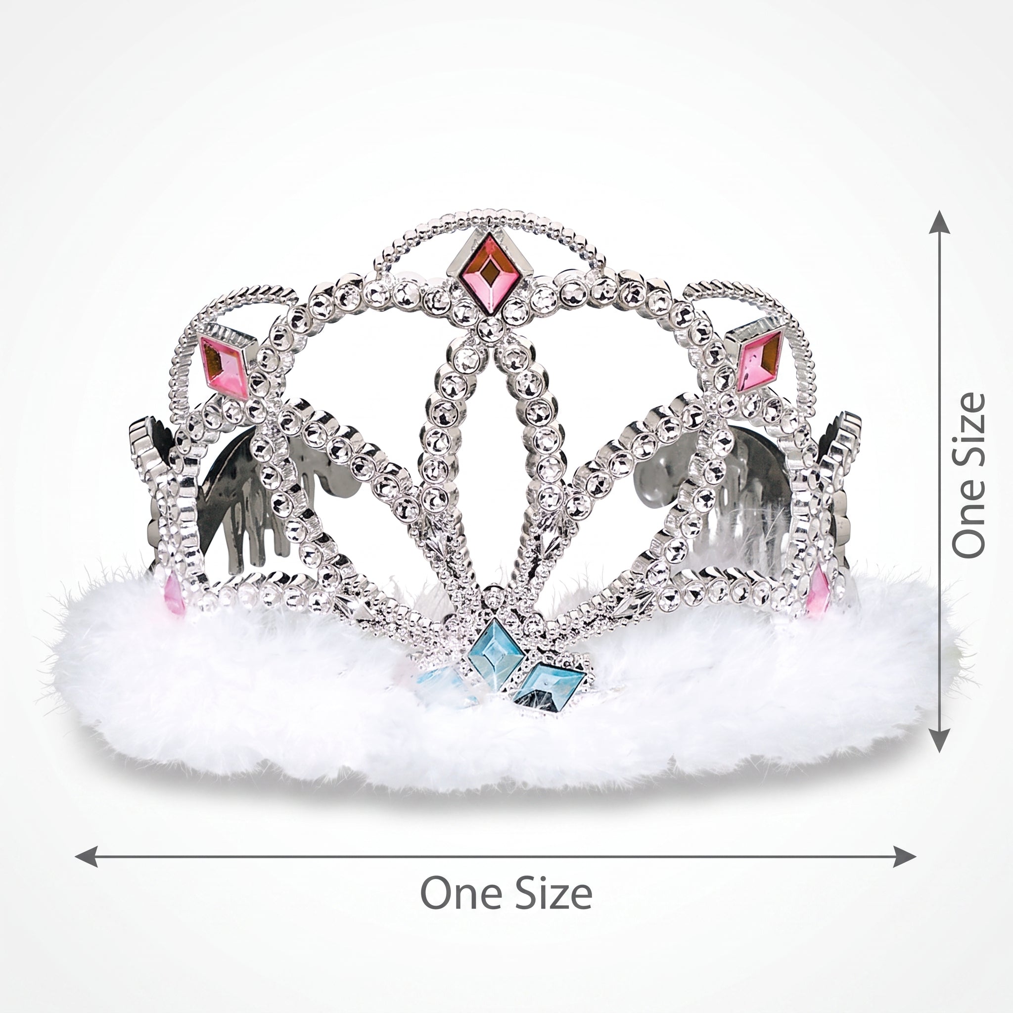 Sparkling Diamond Electronic Tiara with Marabou