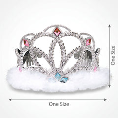 Sparkling Diamond Electronic Tiara with Marabou