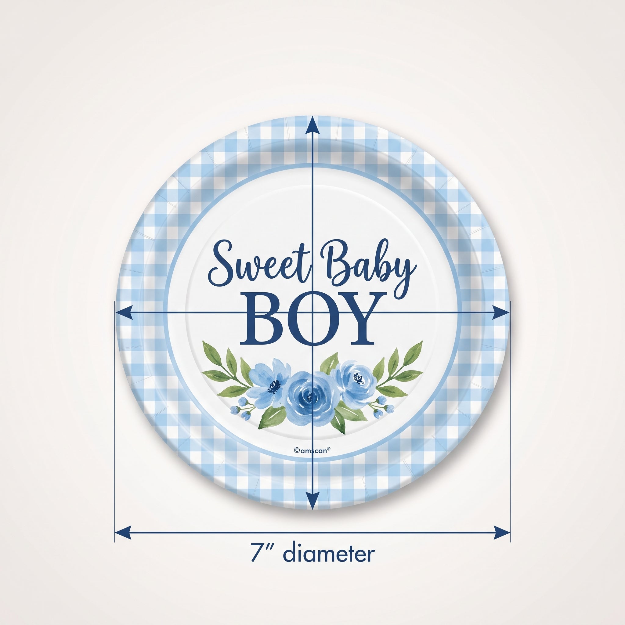 Sweet Baby Boy 7" Round Paper Plates