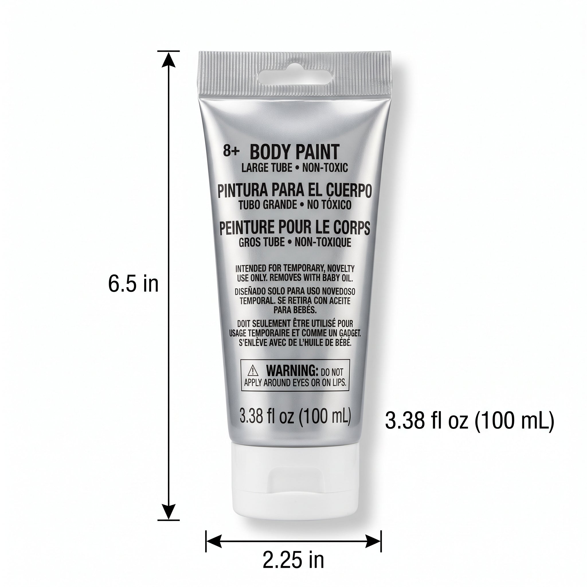 Silver Non-Toxic Body Paint - 100ml Tube
