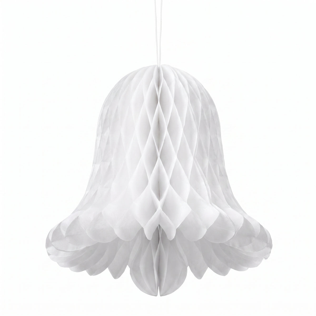 White Honeycomb Wedding Bell Hanging Decorations, 5-Inch, 4-Pack