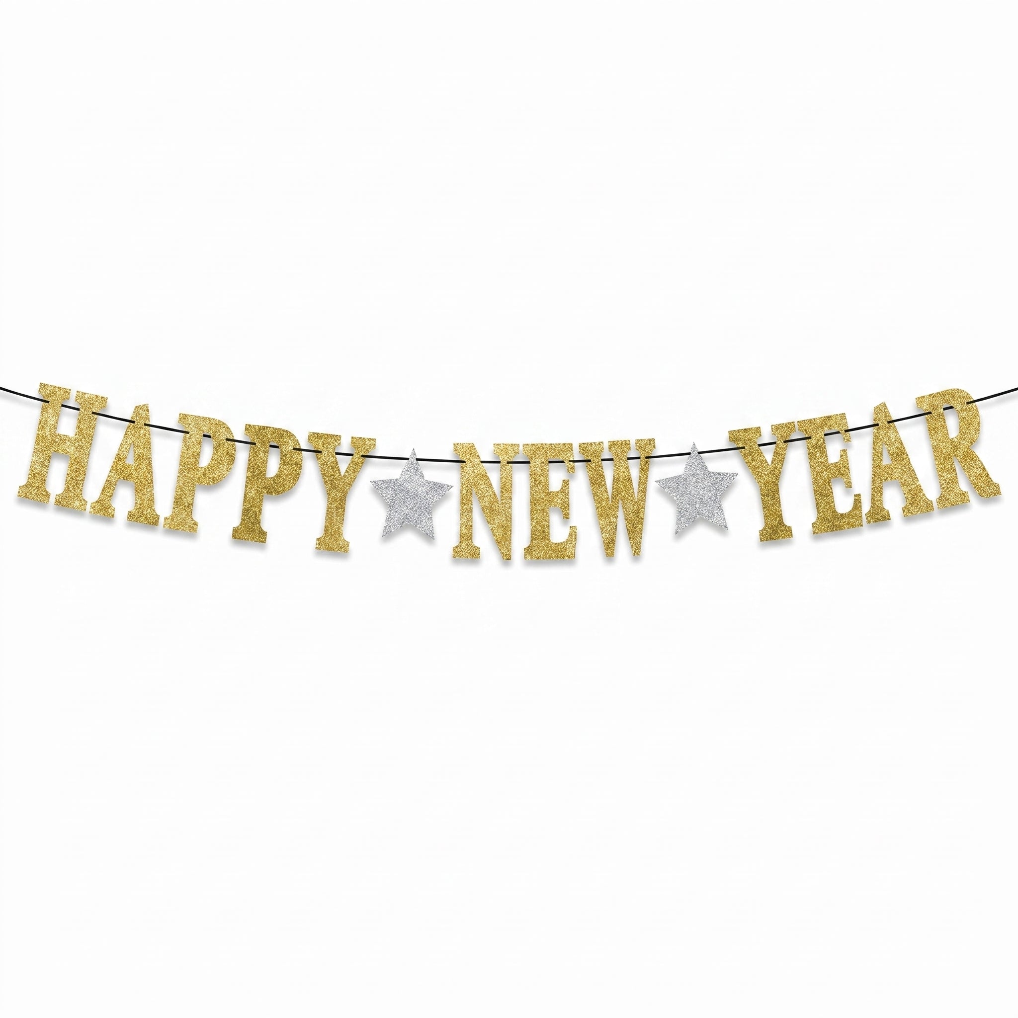 Glitter Gold "Happy New Year" Banner Decoration