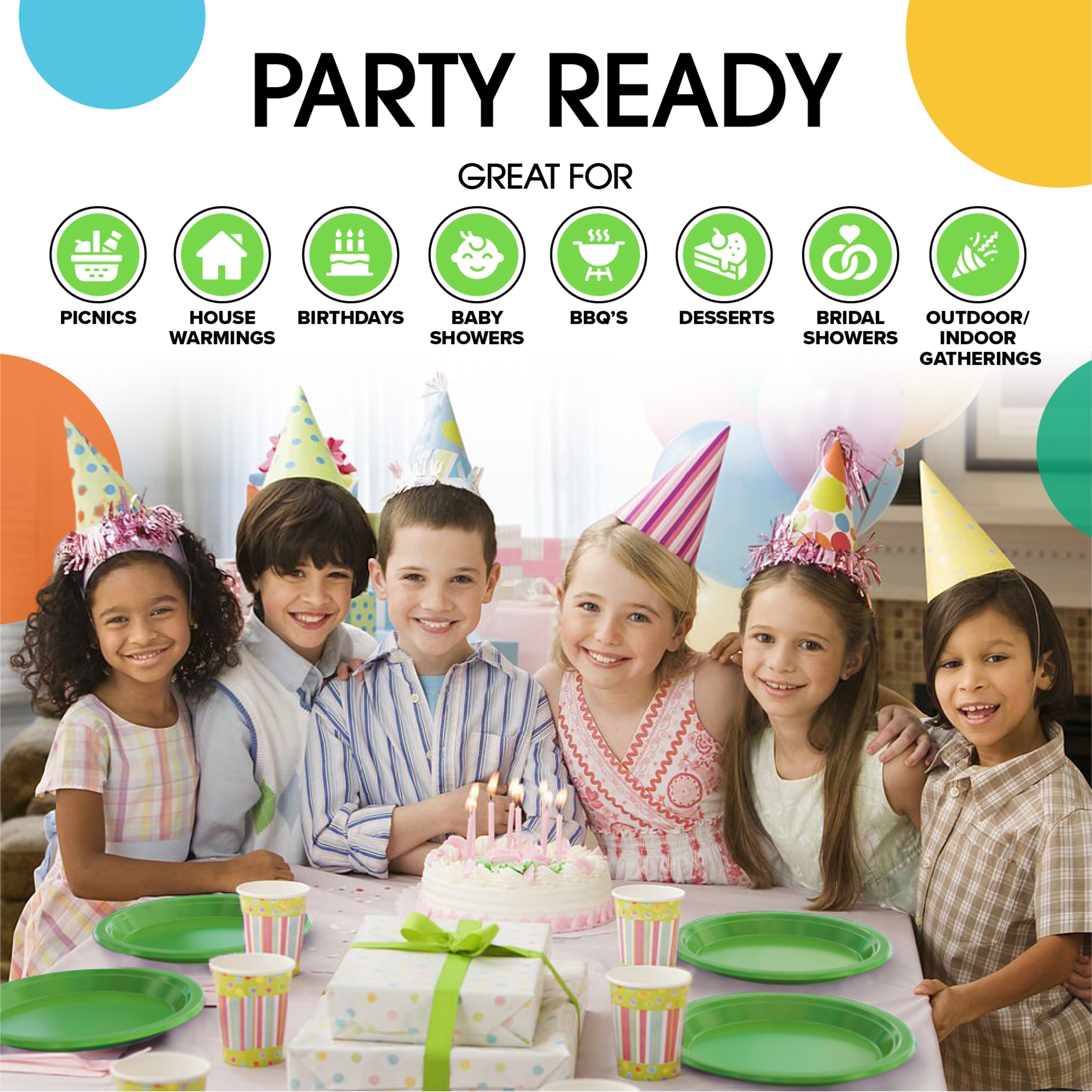 Little Gym - 7 In. Lime Green Plastic Plates | 100 Count