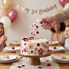 Ginger Ray Pressed Petal Number 3 Birthday Candle