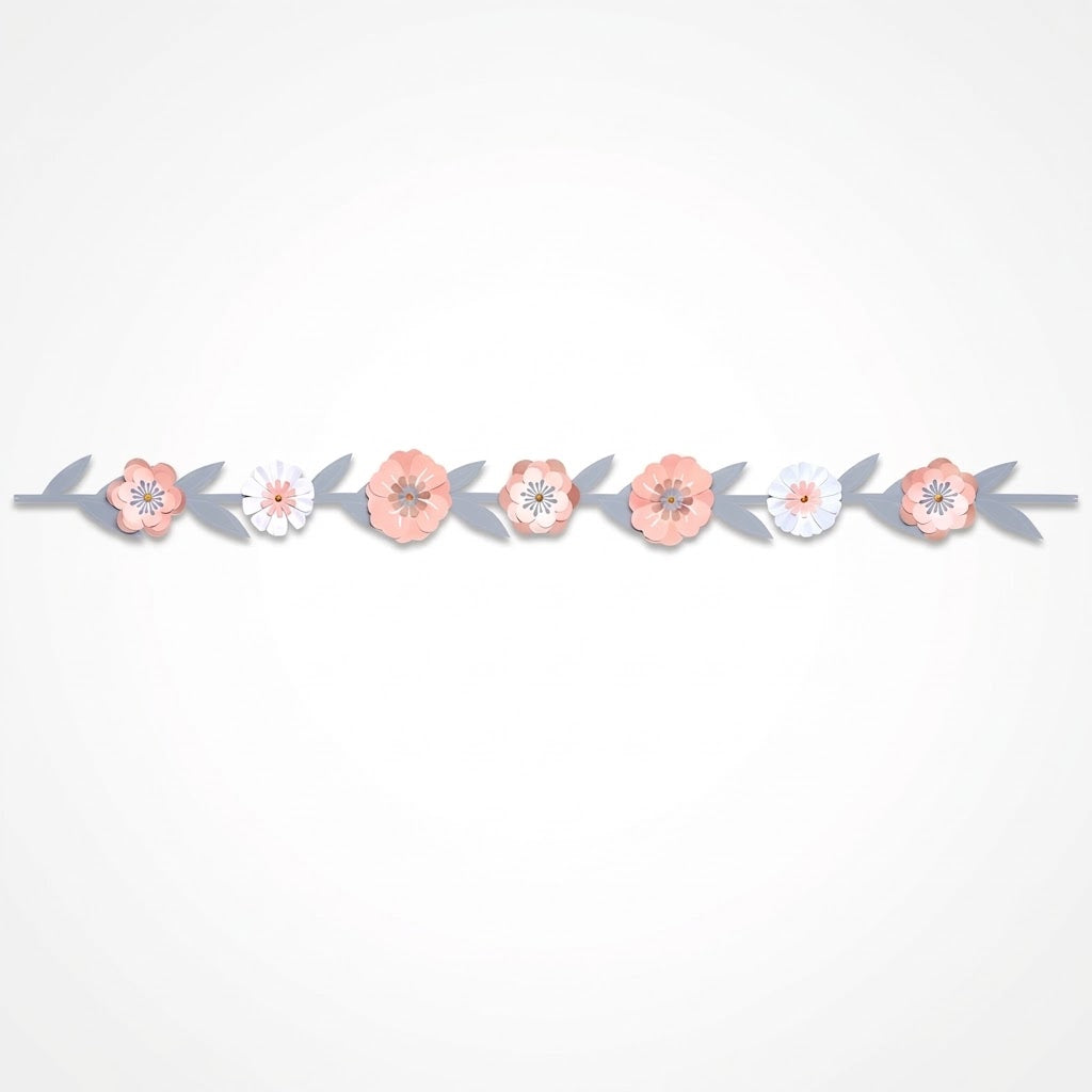 Rose Gold Floral Garland Decoration - 9 ft